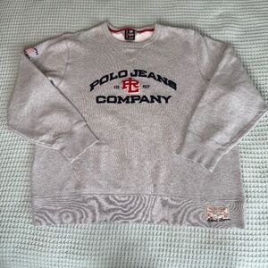 Vintage Polo Jeans Company Ralph Lauren Sweatshirt Mens XXL Gray 90s Y2K Shirt